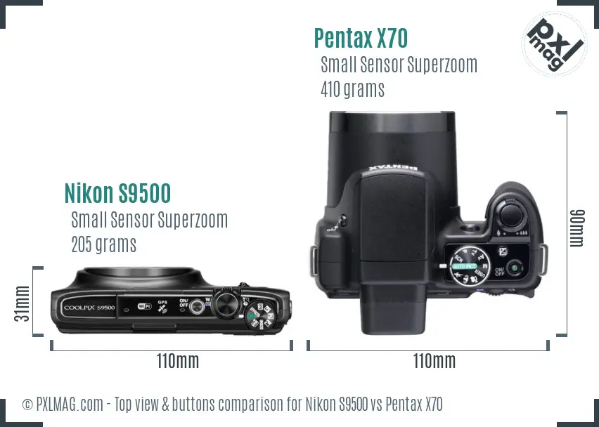 Top view design and control layout comparison