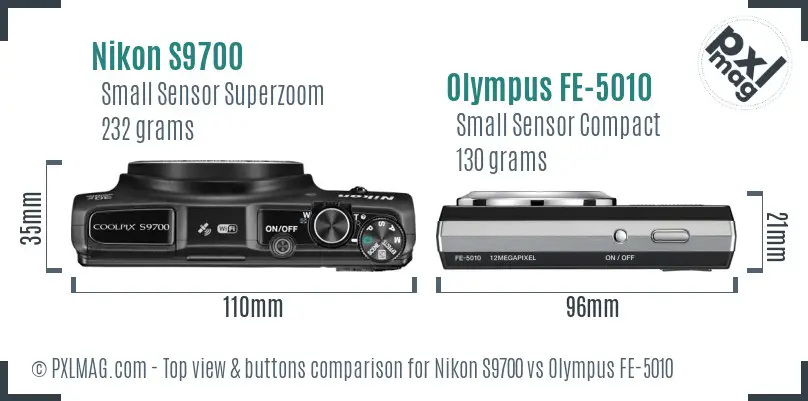 Top view design and control layout comparison