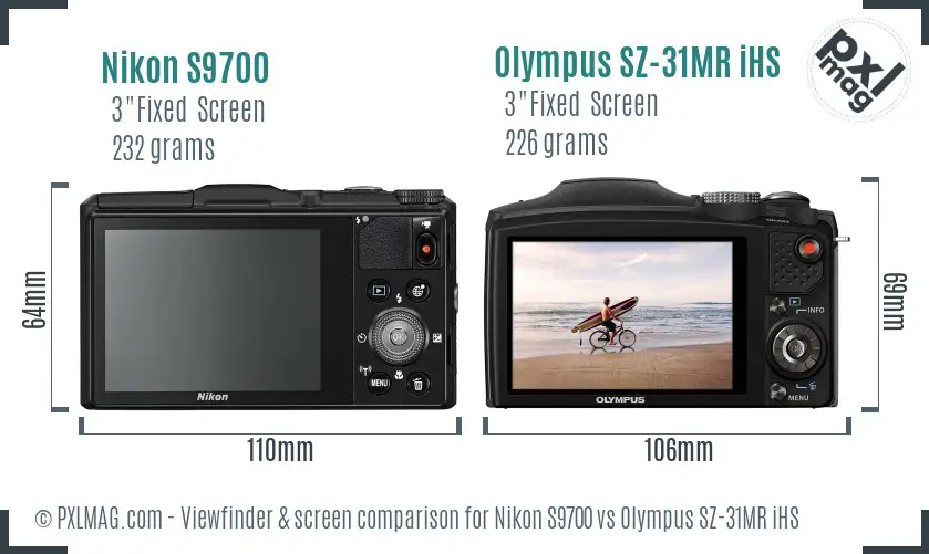 Nikon S9700 vs Olympus SZ-31MR iHS Screen and Viewfinder comparison Nikon S9700 vs Olympus SZ-31MR iHS Screen and Viewfinder comparison