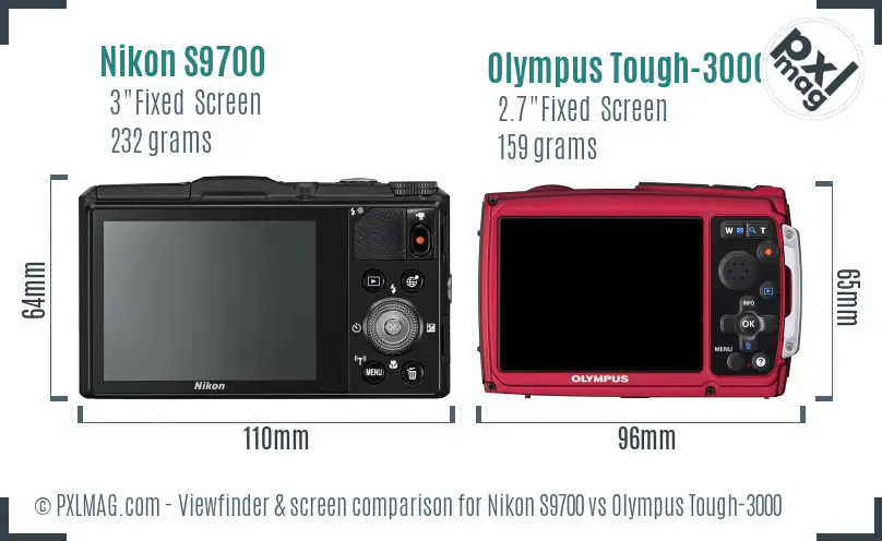 Nikon S9700 vs Olympus Tough-3000 Screen and Viewfinder comparison Nikon S9700 vs Olympus Tough-3000 Screen and Viewfinder comparison