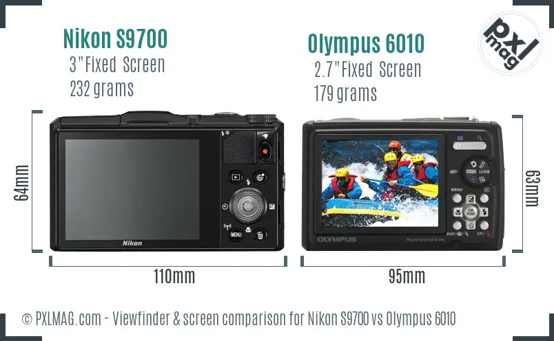 Nikon S9700 vs Olympus 6010 Screen and Viewfinder comparison Nikon S9700 vs Olympus 6010 Screen and Viewfinder comparison