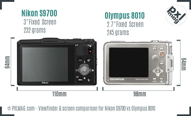 Nikon S9700 vs Olympus 8010 Screen and Viewfinder comparison Nikon S9700 vs Olympus 8010 Screen and Viewfinder comparison