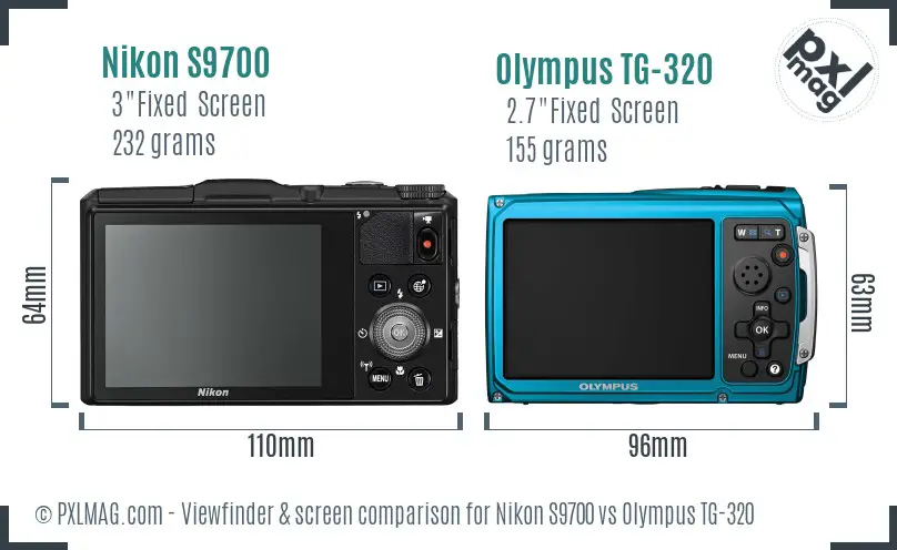 Nikon S9700 vs Olympus TG-320 Screen and Viewfinder comparison Nikon S9700 vs Olympus TG-320 Screen and Viewfinder comparison