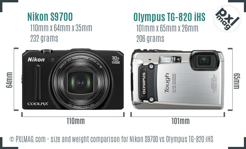 Nikon S9700 vs Olympus TG-820 iHS size comparison