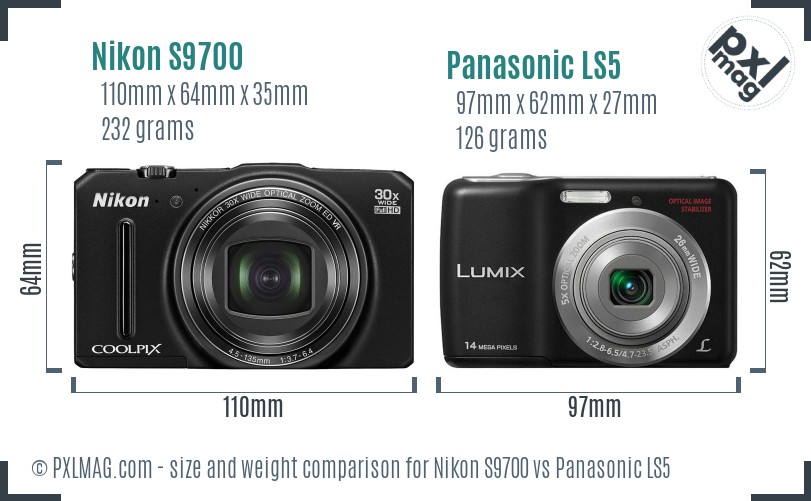 Nikon S9700 vs Panasonic LS5 size comparison Nikon S9700 vs Panasonic LS5 size comparison
