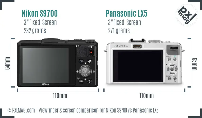 Nikon S9700 vs Panasonic LX5 Screen and Viewfinder comparison Nikon S9700 vs Panasonic LX5 Screen and Viewfinder comparison