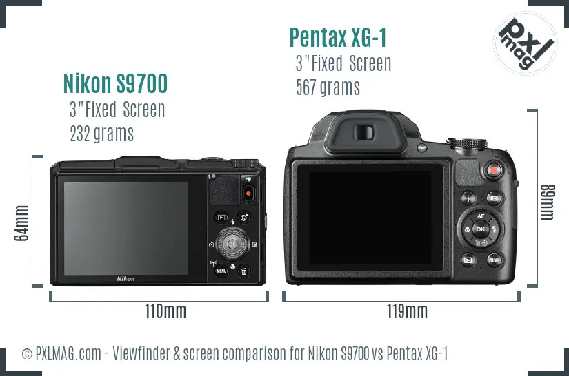 Nikon S9700 vs Pentax XG-1 Screen and Viewfinder comparison Nikon S9700 vs Pentax XG-1 Screen and Viewfinder comparison