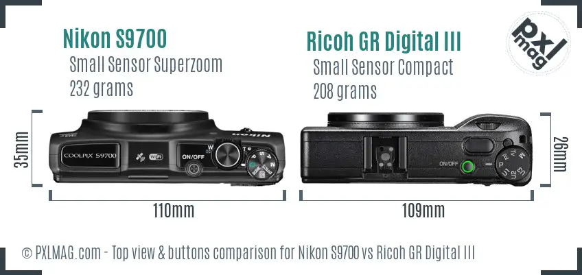 Top view design and controls comparison