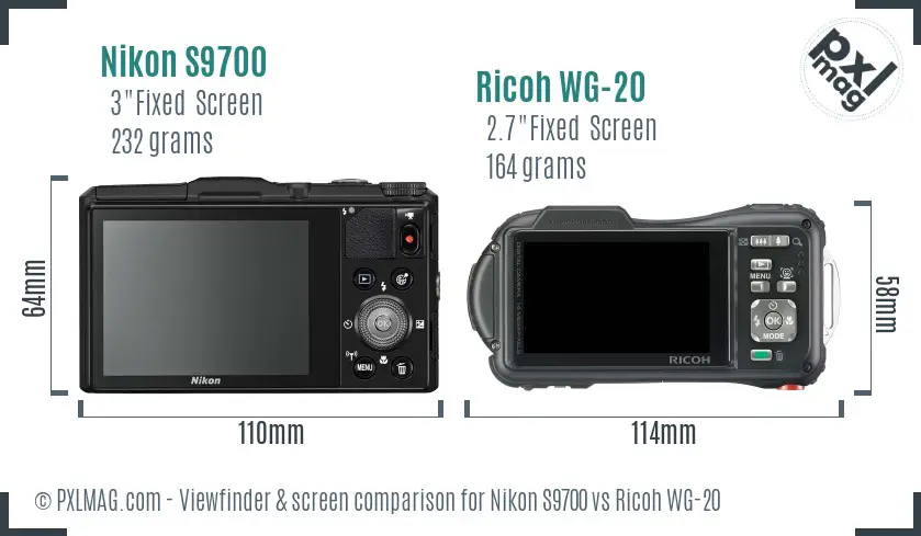 Nikon S9700 vs Ricoh WG-20 Screen and Viewfinder comparison Nikon S9700 vs Ricoh WG-20 Screen and Viewfinder comparison