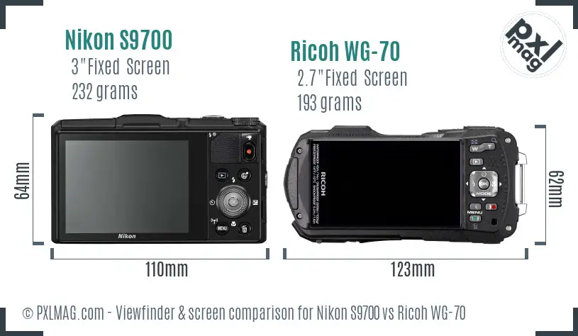 Nikon S9700 vs Ricoh WG-70 Screen and Viewfinder comparison Nikon S9700 vs Ricoh WG-70 Screen and Viewfinder comparison