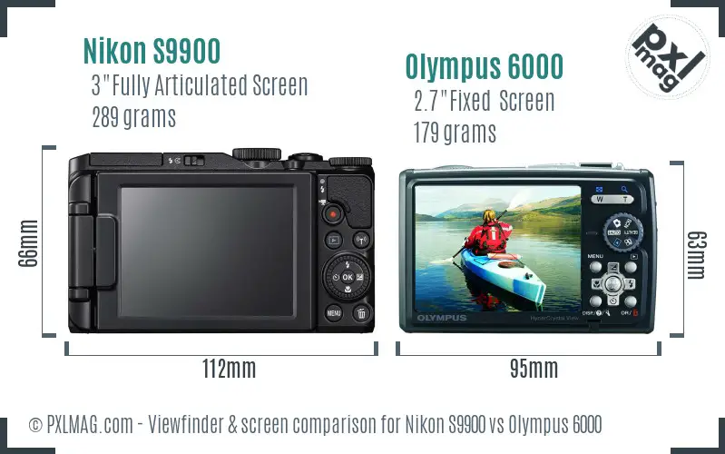 Nikon S9900 vs Olympus 6000 Screen and Viewfinder comparison Nikon S9900 vs Olympus 6000 Screen and Viewfinder comparison