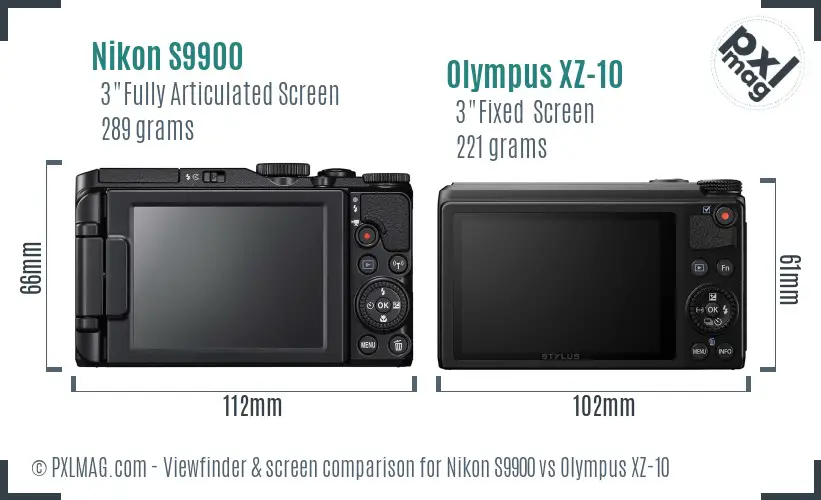Nikon S9900 vs Olympus XZ-10 Screen and Viewfinder comparison Nikon S9900 vs Olympus XZ-10 Screen and Viewfinder comparison