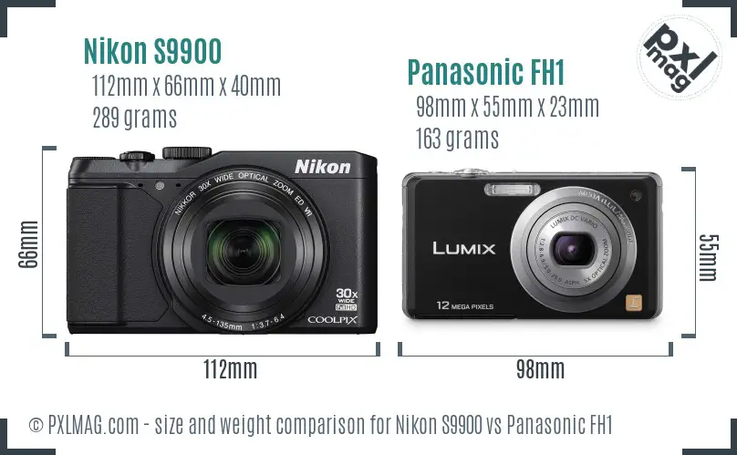 Nikon S9900 vs Panasonic FH1 size comparison Nikon S9900 vs Panasonic FH1 size comparison