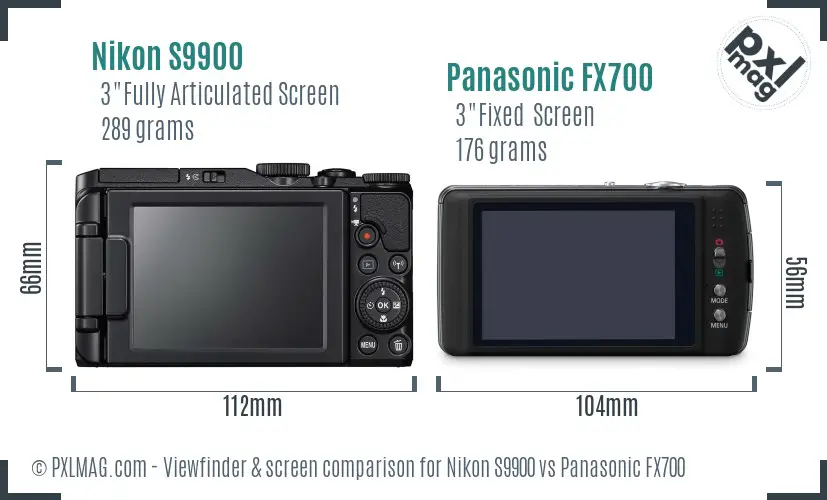Nikon S9900 vs Panasonic FX700 Screen and Viewfinder comparison Nikon S9900 vs Panasonic FX700 Screen and Viewfinder comparison