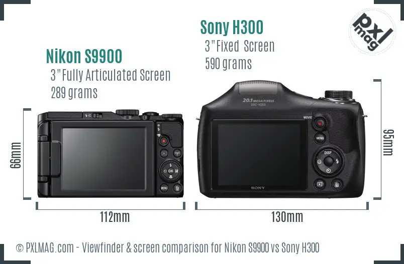 Nikon S9900 vs Sony H300 Screen and Viewfinder comparison Nikon S9900 vs Sony H300 Screen and Viewfinder comparison