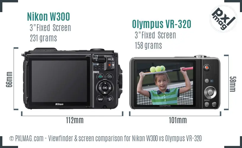 Nikon W300 vs Olympus VR-320 Screen and Viewfinder comparison Nikon W300 vs Olympus VR-320 Screen and Viewfinder comparison