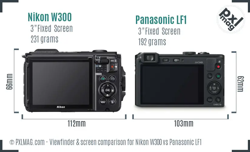 Nikon W300 vs Panasonic LF1 Screen and Viewfinder comparison Nikon W300 vs Panasonic LF1 Screen and Viewfinder comparison
