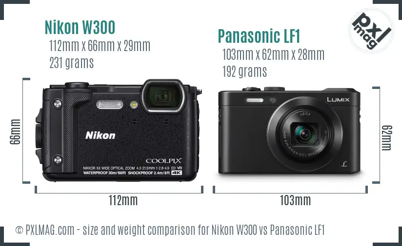 Nikon W300 vs Panasonic LF1 size comparison Nikon W300 vs Panasonic LF1 size comparison