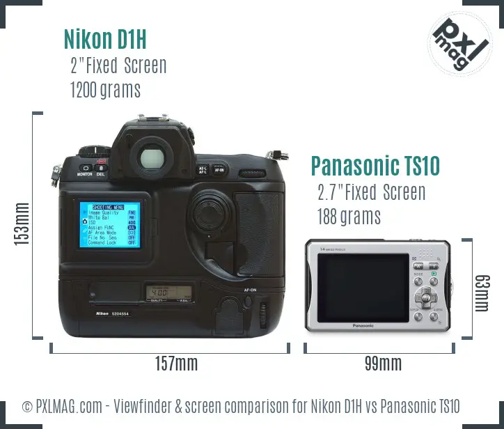 Nikon D1H vs Panasonic TS10 Screen and Viewfinder comparison