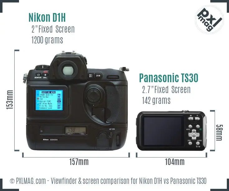 Nikon D1H vs Panasonic TS30 Screen and Viewfinder comparison