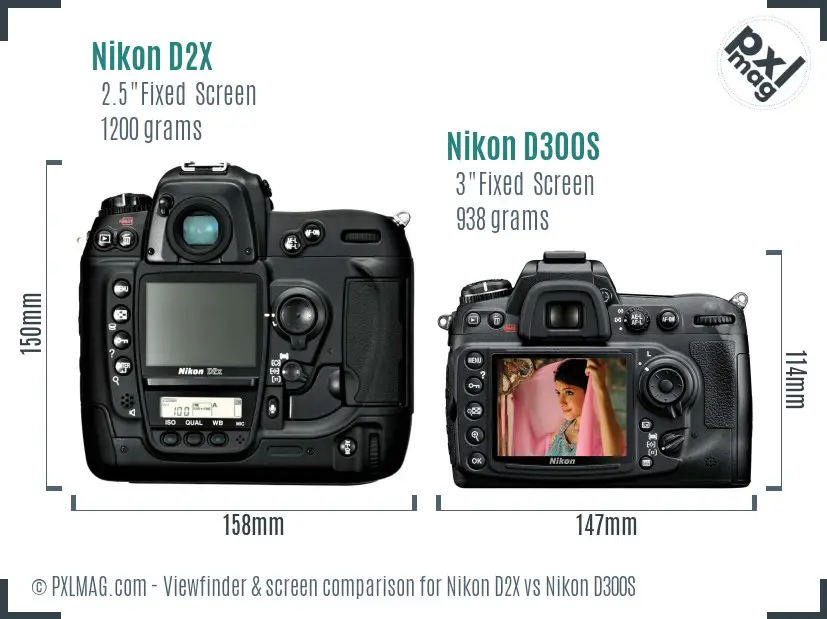 Nikon D2X vs Nikon D300S Screen and Viewfinder comparison Nikon D2X vs Nikon D300S Screen and Viewfinder comparison