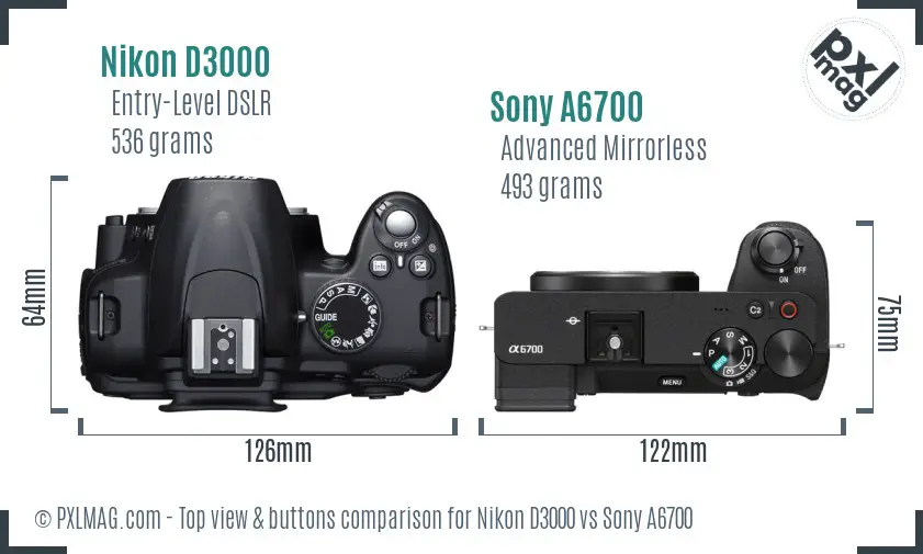 Top view design and control layout comparison