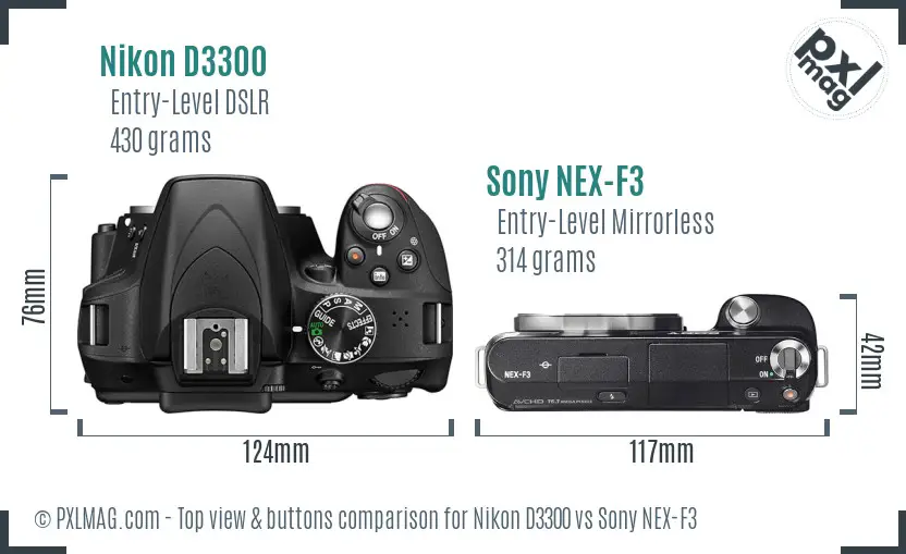 Top view design and control layout comparison