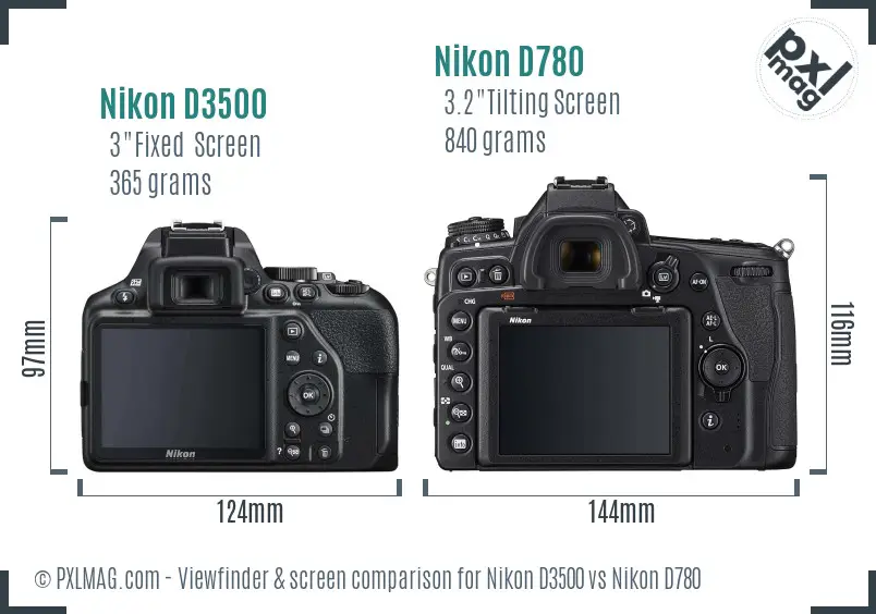 Nikon D3500 vs Nikon D780 Screen and Viewfinder comparison Nikon D3500 vs Nikon D780 Screen and Viewfinder comparison