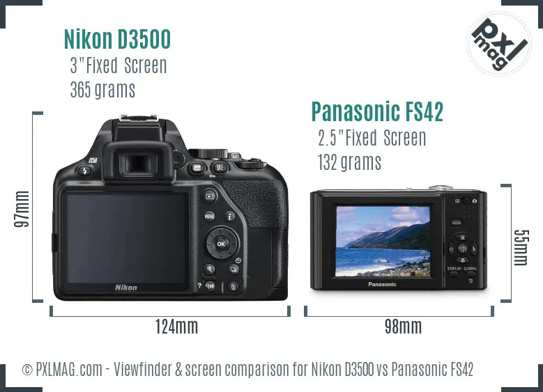 Nikon D3500 vs Panasonic FS42 Screen and Viewfinder comparison