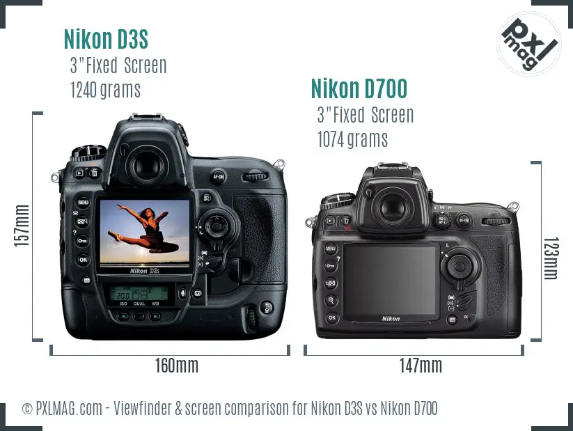 Nikon D3S vs Nikon D700 Screen and Viewfinder comparison Nikon D3S vs Nikon D700 Screen and Viewfinder comparison
