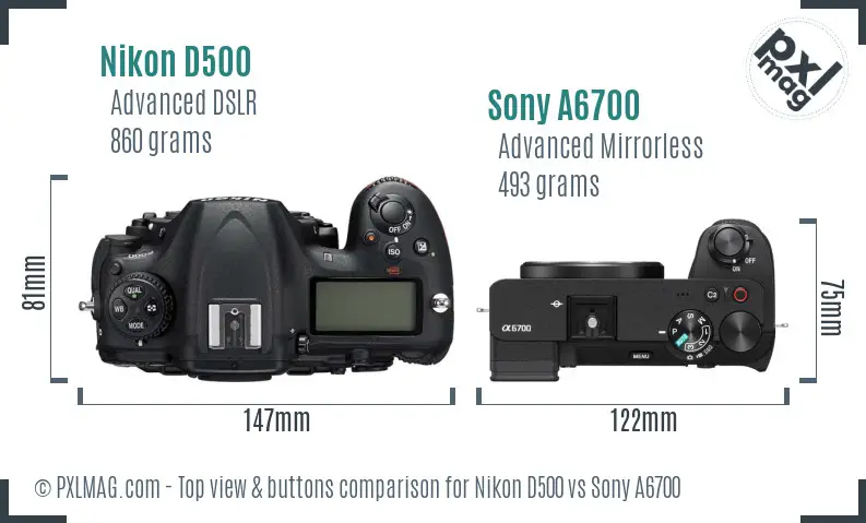 Top view design and control layout comparison