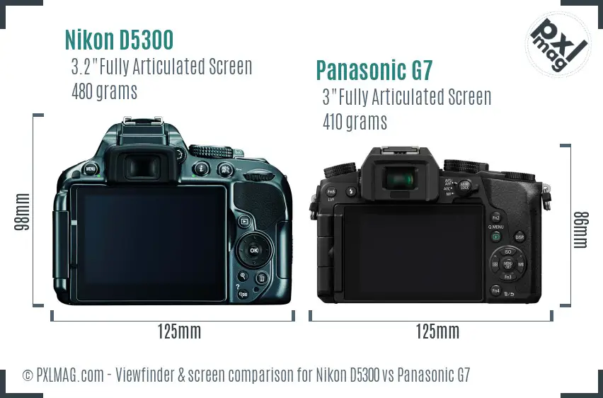 Nikon D5300 vs Panasonic G7 Screen and Viewfinder comparison Nikon D5300 vs Panasonic G7 Screen and Viewfinder comparison
