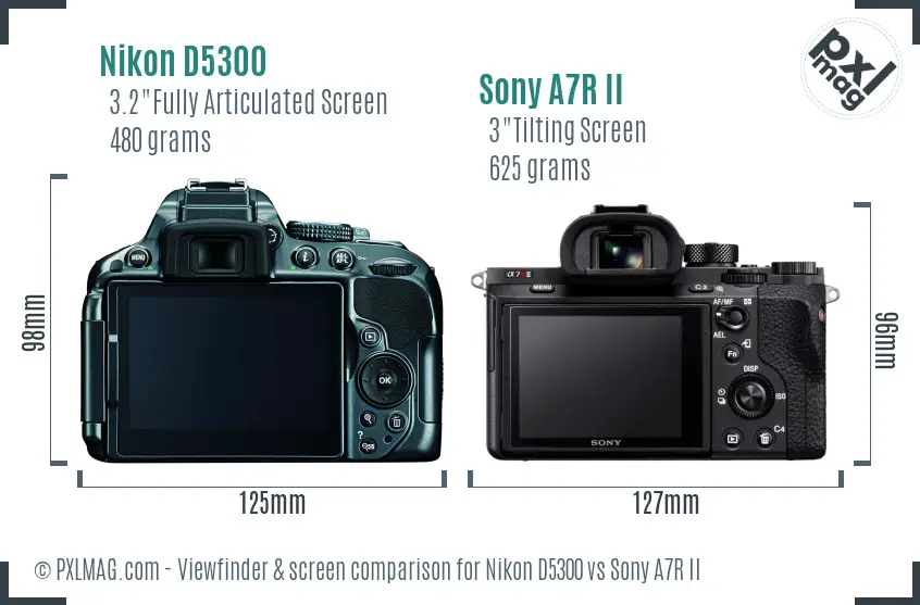 Nikon D5300 vs Sony A7R II Screen and Viewfinder comparison Nikon D5300 vs Sony A7R II Screen and Viewfinder comparison