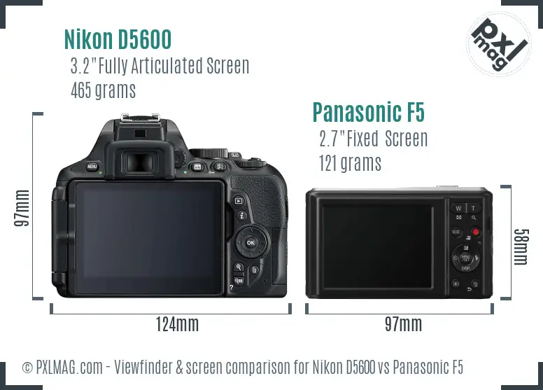 Nikon D5600 vs Panasonic F5 Screen and Viewfinder comparison Nikon D5600 vs Panasonic F5 Screen and Viewfinder comparison