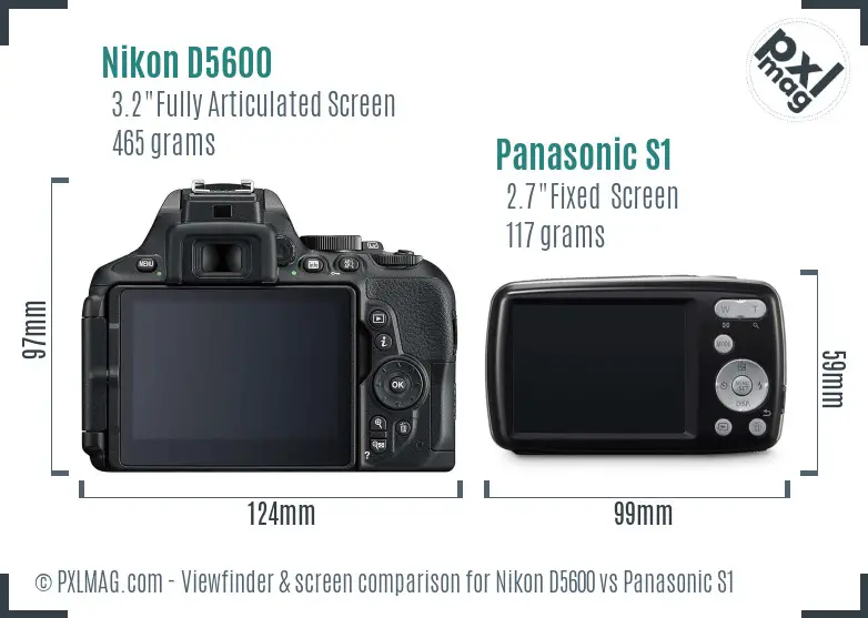Nikon D5600 vs Panasonic S1 Screen and Viewfinder comparison