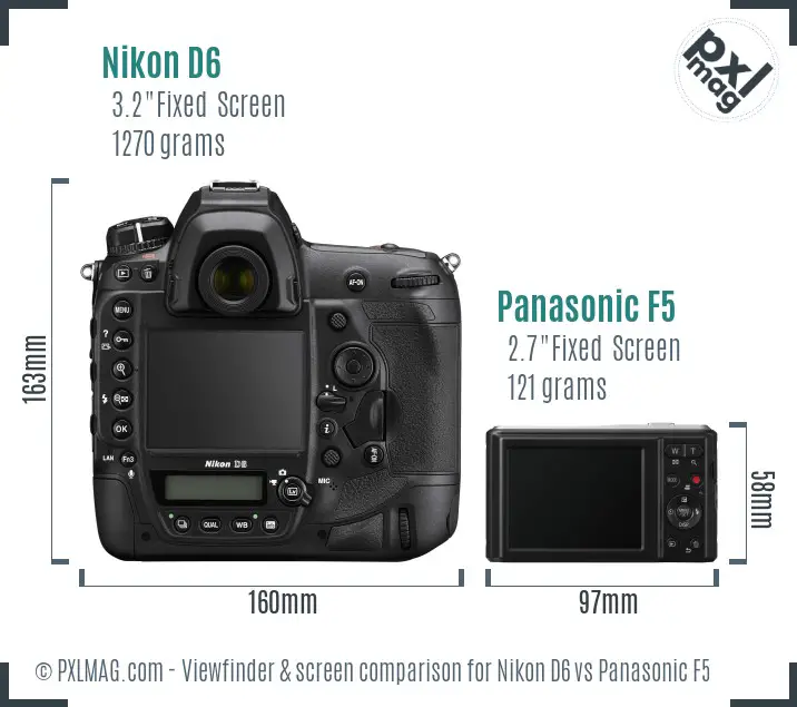 Nikon D6 vs Panasonic F5 Screen and Viewfinder comparison Nikon D6 vs Panasonic F5 Screen and Viewfinder comparison
