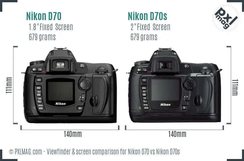 Nikon D70 vs Nikon D70s Screen and Viewfinder comparison