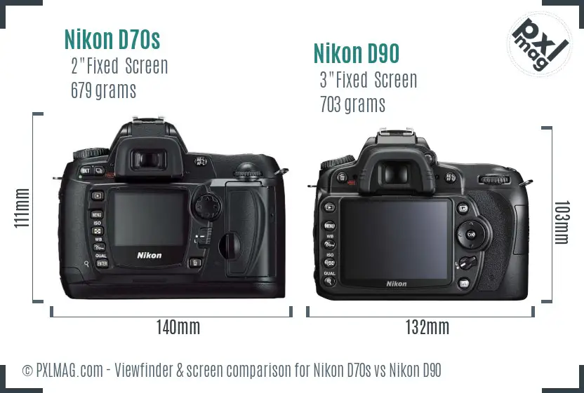 Nikon D70s vs Nikon D90 Screen and Viewfinder comparison