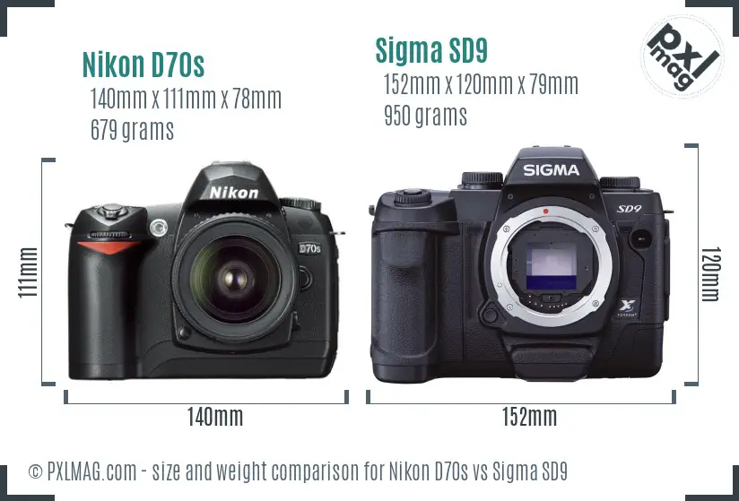 Nikon D70s vs Sigma SD9 size comparison