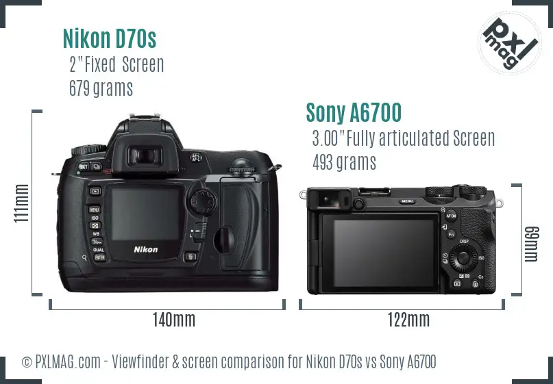 Nikon D70s vs Sony A6700 Screen and Viewfinder comparison Nikon D70s vs Sony A6700 Screen and Viewfinder comparison