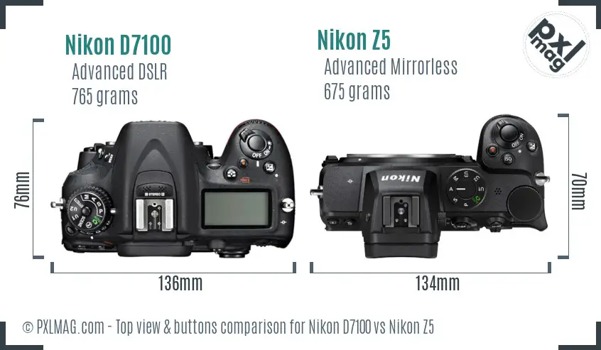 Top view design and control layout comparison