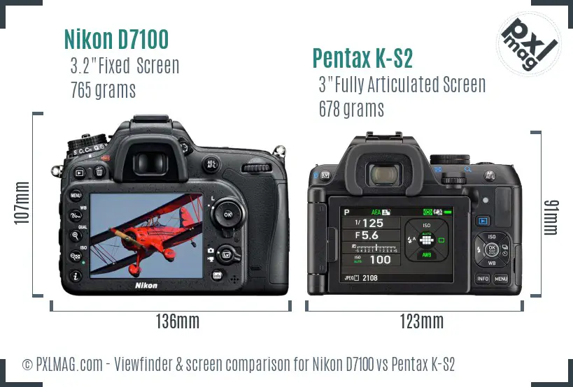 Nikon D7100 vs Pentax K-S2 Screen and Viewfinder comparison Nikon D7100 vs Pentax K-S2 Screen and Viewfinder comparison