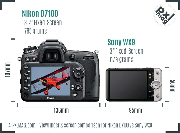 Nikon D7100 vs Sony WX9 Screen and Viewfinder comparison