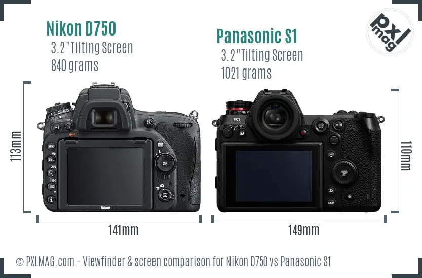 Nikon D750 vs Panasonic S1 Screen and Viewfinder comparison Nikon D750 vs Panasonic S1 Screen and Viewfinder comparison