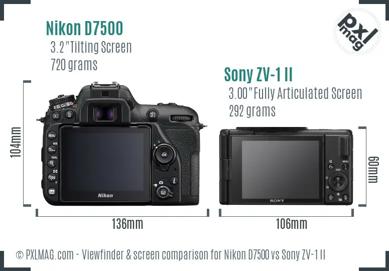 Nikon D7500 vs Sony ZV-1 II Screen and Viewfinder comparison Nikon D7500 vs Sony ZV-1 II Screen and Viewfinder comparison