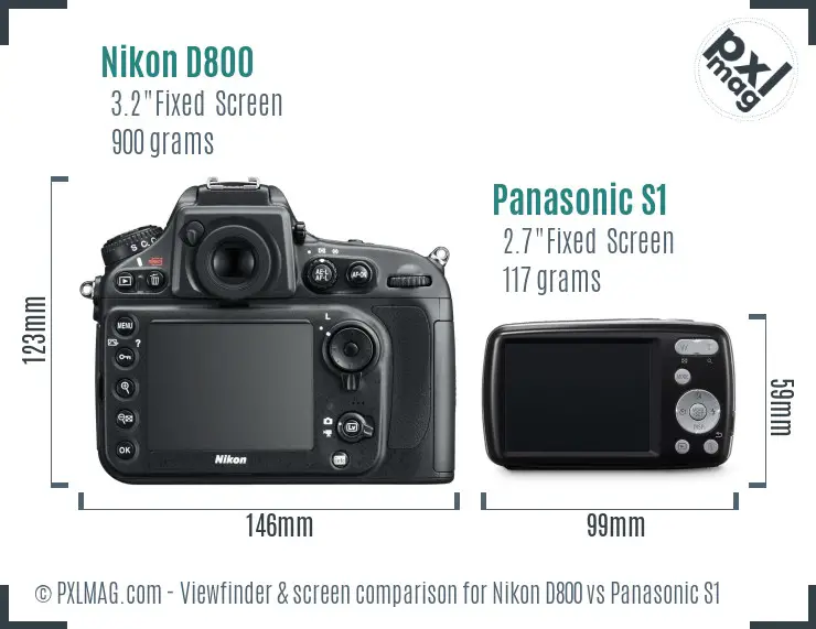 Nikon D800 vs Panasonic S1 Screen and Viewfinder comparison