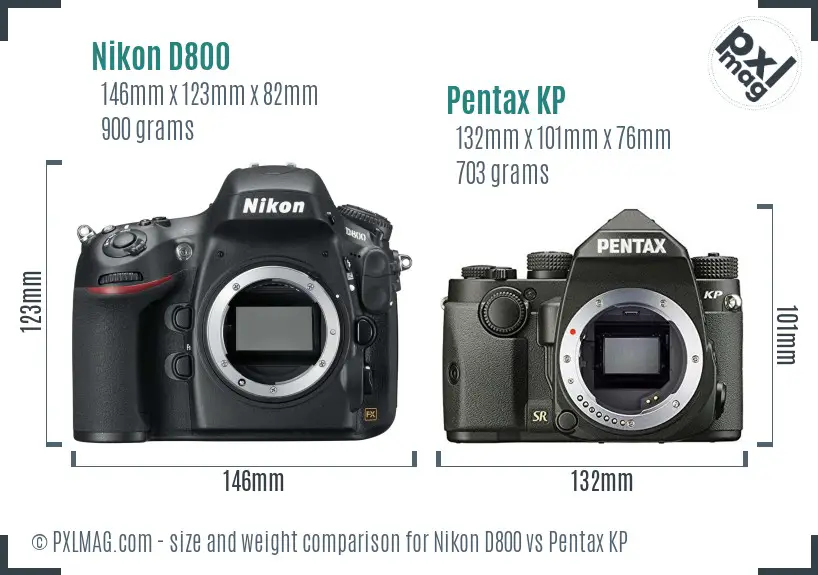 Nikon D800 vs Pentax KP size comparison Nikon D800 vs Pentax KP size comparison