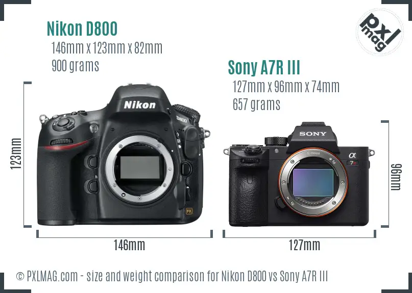 Nikon D800 vs Sony A7R III size comparison Nikon D800 vs Sony A7R III size comparison