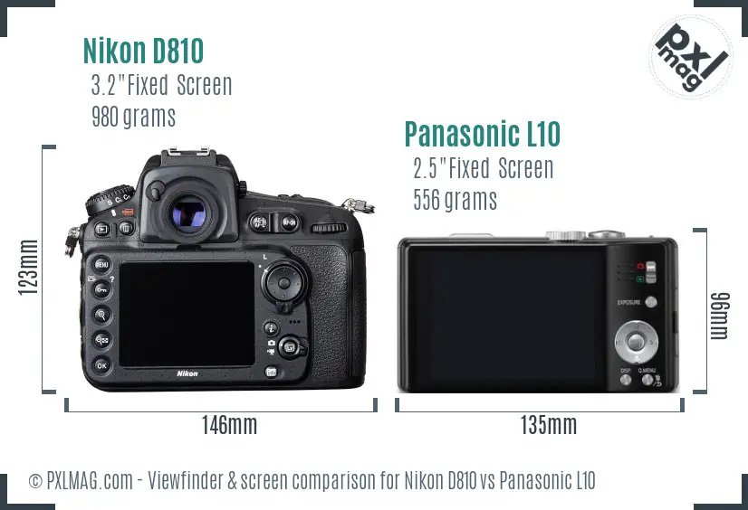 Nikon D810 vs Panasonic L10 Screen and Viewfinder comparison