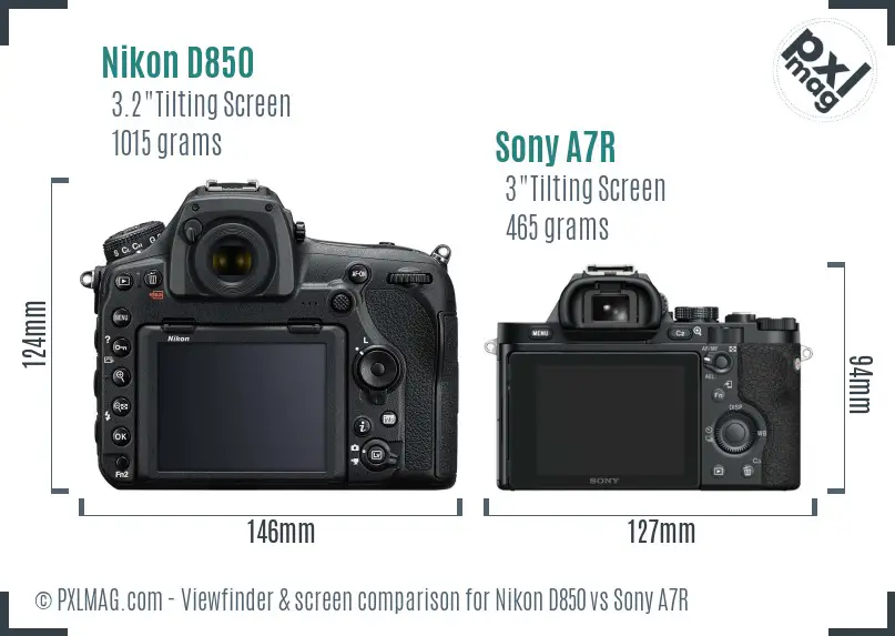 Nikon D850 vs Sony A7R Screen and Viewfinder comparison Nikon D850 vs Sony A7R Screen and Viewfinder comparison